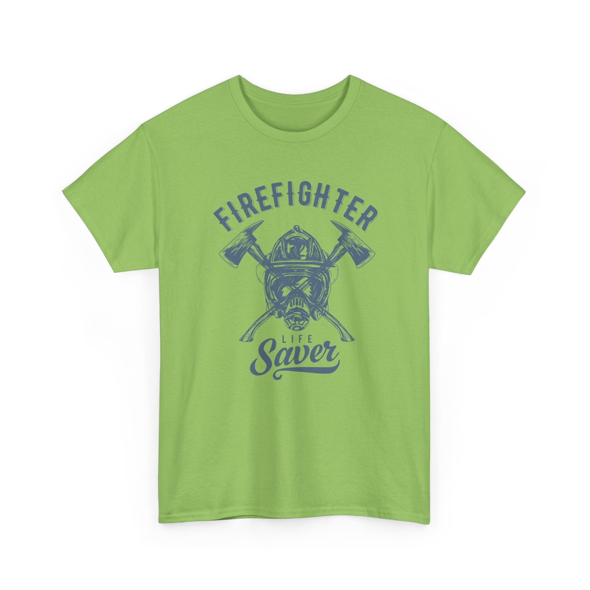 Firefighter Helmet & Axes Tee — Life Saver Rescue Crew Shirt – Bamerix